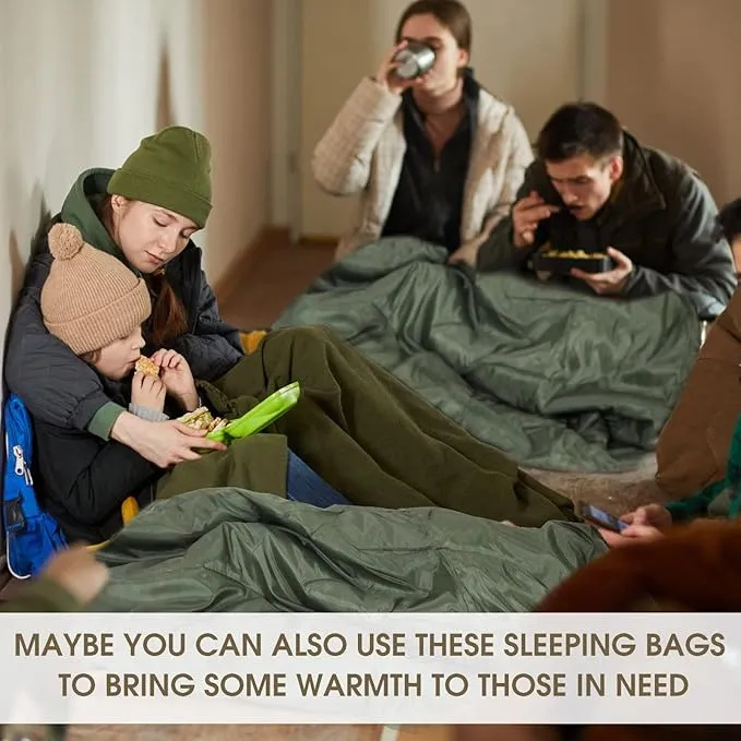 10 Pcs 0 Degree Camping Sleeping Bags Bulk for Adults Cold Weather Sleeping Bags 4 Season Warm Waterproof Lightweight with Compression Sack for Backpacking Hiking Travel Homeless