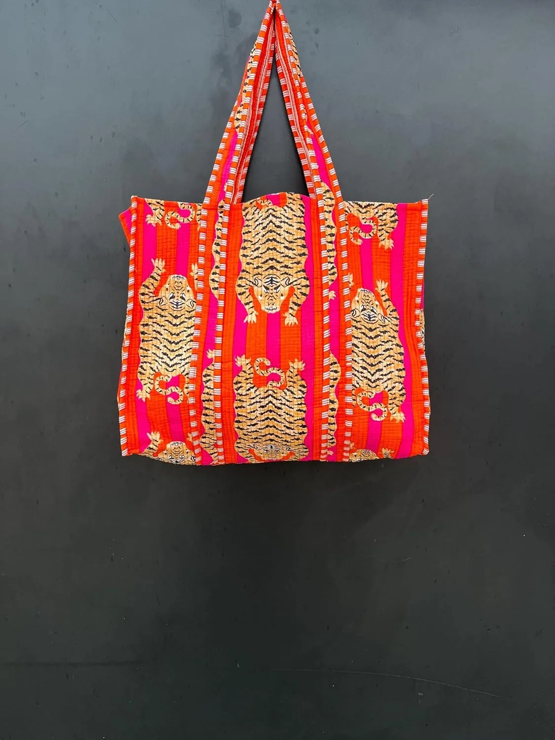 100% Cotton Jungle Print Shoulder Bag Tote Bag Women Reversible Shopping Bag and Grocery Bags Stylish Travel Bag Gift for Her