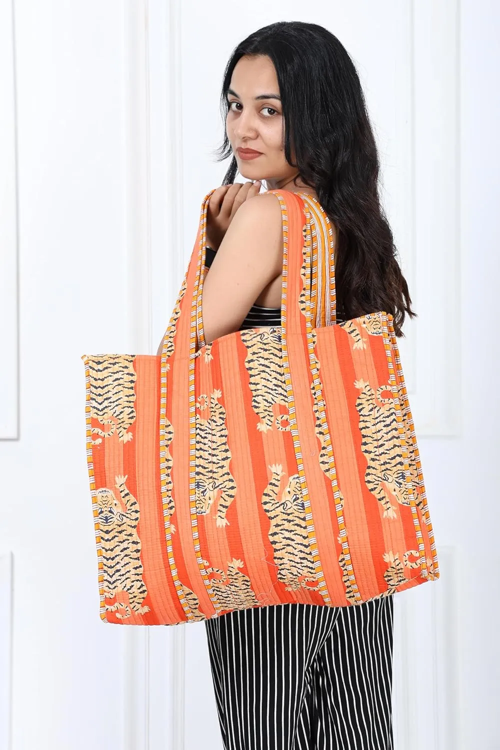 100% Cotton Shoulder Bag Tote Bag Women Reversible Shopping Bag &Grocery Bags Stylish Travel Bag Gift for Her