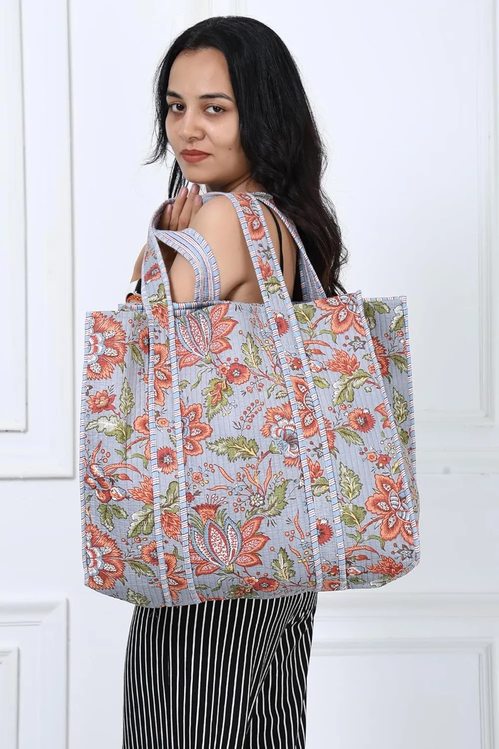 100% Cotton Shoulder Bag Tote Bag Women Reversible Shopping Bag &Grocery Bags Stylish Travel Bag Gift for Her