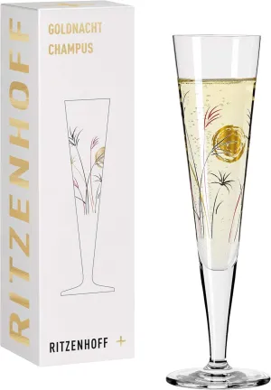 1071013 Champagne Glass 200 ml – Goldnacht Series No. 13 – Elegant Design Piece with Real Gold – Made in Germany