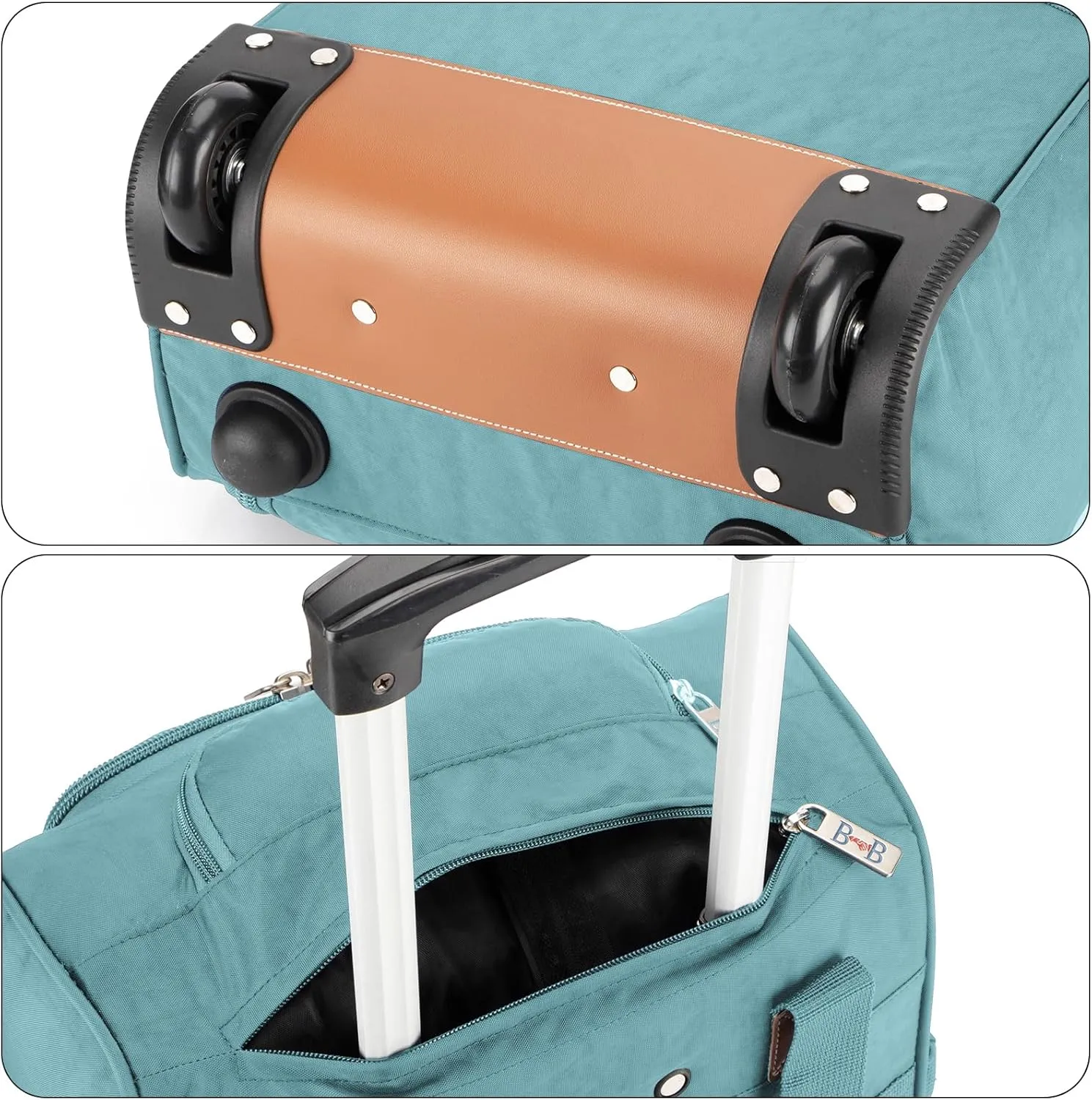 17x13x8 Inches JetBlue Airlines Rolling Personal Item Underseat Travel Bag - Suitable for Major Airlines including Spirit, Jetblue, and Frontier - Duffel Bag Design (Beau Blue)