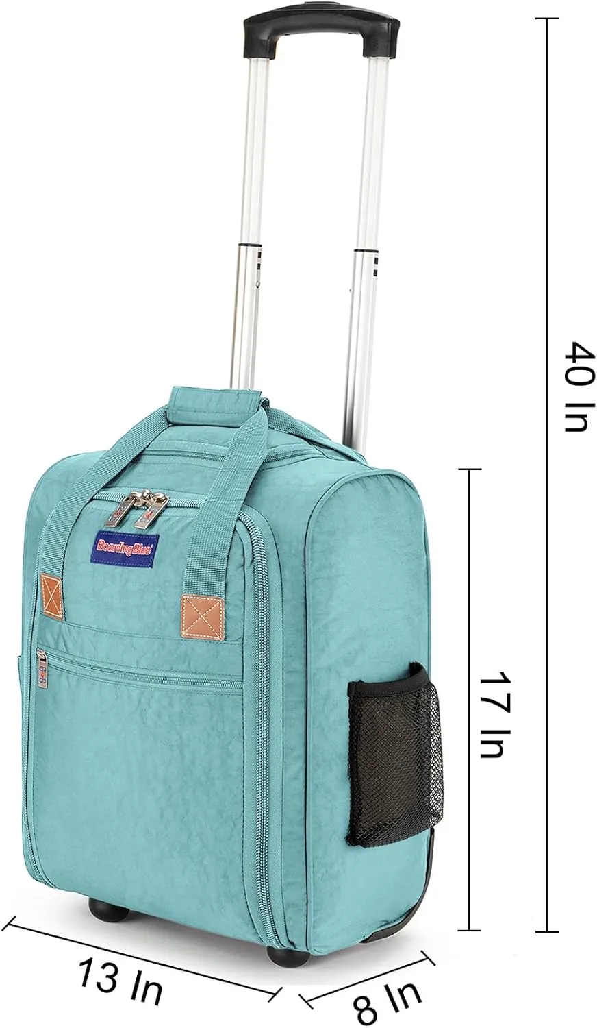 17x13x8 Inches JetBlue Airlines Rolling Personal Item Underseat Travel Bag - Suitable for Major Airlines including Spirit, Jetblue, and Frontier - Duffel Bag Design (Beau Blue)