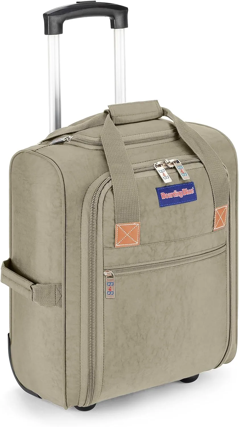 17x13x8 Inches JetBlue Airlines Rolling Personal Item Underseat Travel Bag - Suitable for Major Airlines including Spirit, Jetblue and Frontier- Duffel Bag Design (Ivory)