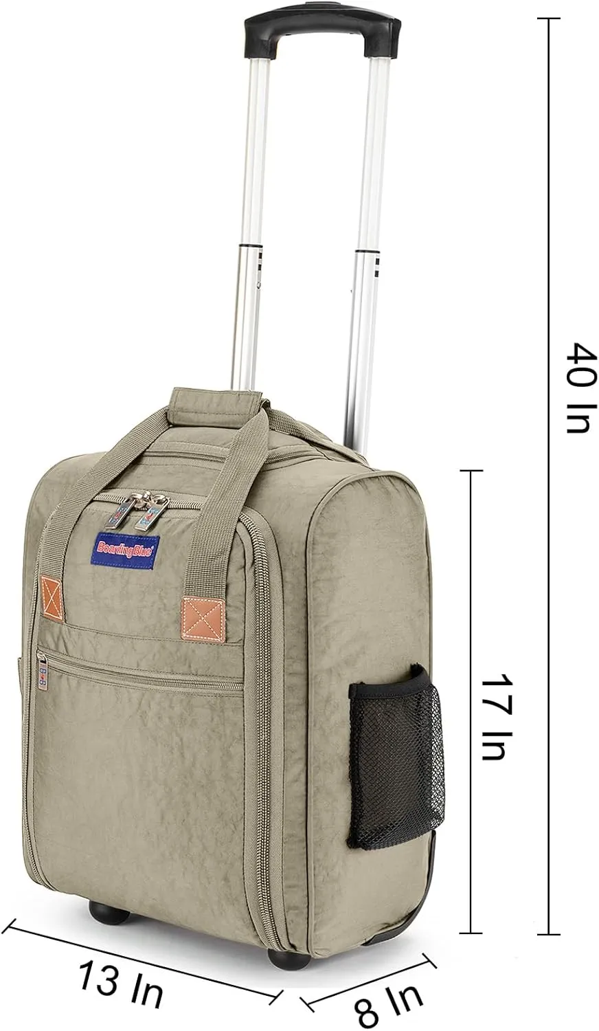 17x13x8 Inches JetBlue Airlines Rolling Personal Item Underseat Travel Bag - Suitable for Major Airlines including Spirit, Jetblue and Frontier- Duffel Bag Design (Ivory)