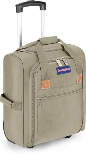 17x13x8 Inches JetBlue Airlines Rolling Personal Item Underseat Travel Bag - Suitable for Major Airlines including Spirit, Jetblue and Frontier- Duffel Bag Design (Ivory)
