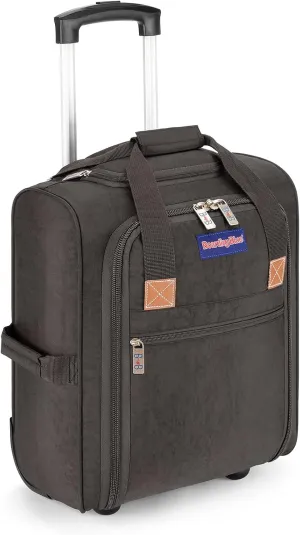 17x13x8 Inches JetBlue Airlines Rolling Personal Item Underseat Travel Bag - Suitable for Major Airlines including Spirit, Jetblue, Frontier, and American - Duffel Bag Design (Beige)