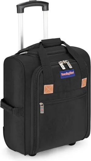17x13x8 Inches JetBlue Airlines Rolling Personal Item Underseat Travel Bag - Suitable for Major Airlines including Spirit, Jetblue, Frontier, and American - Duffel Bag Design (Black)