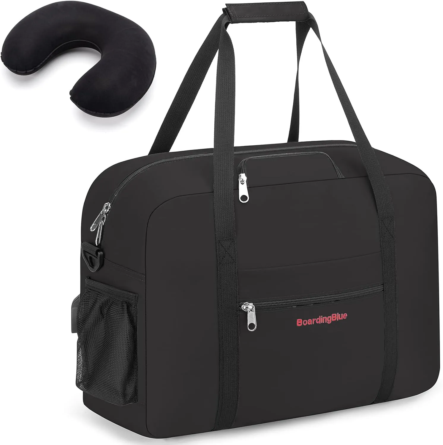 17X13X8 Inches JetBlus Airlines Personal Item Under Seat Duffel bag Suitable for Major Airlines including Spirit, Jetblue, Frontier, and American - Duffel Bag Design (Black)