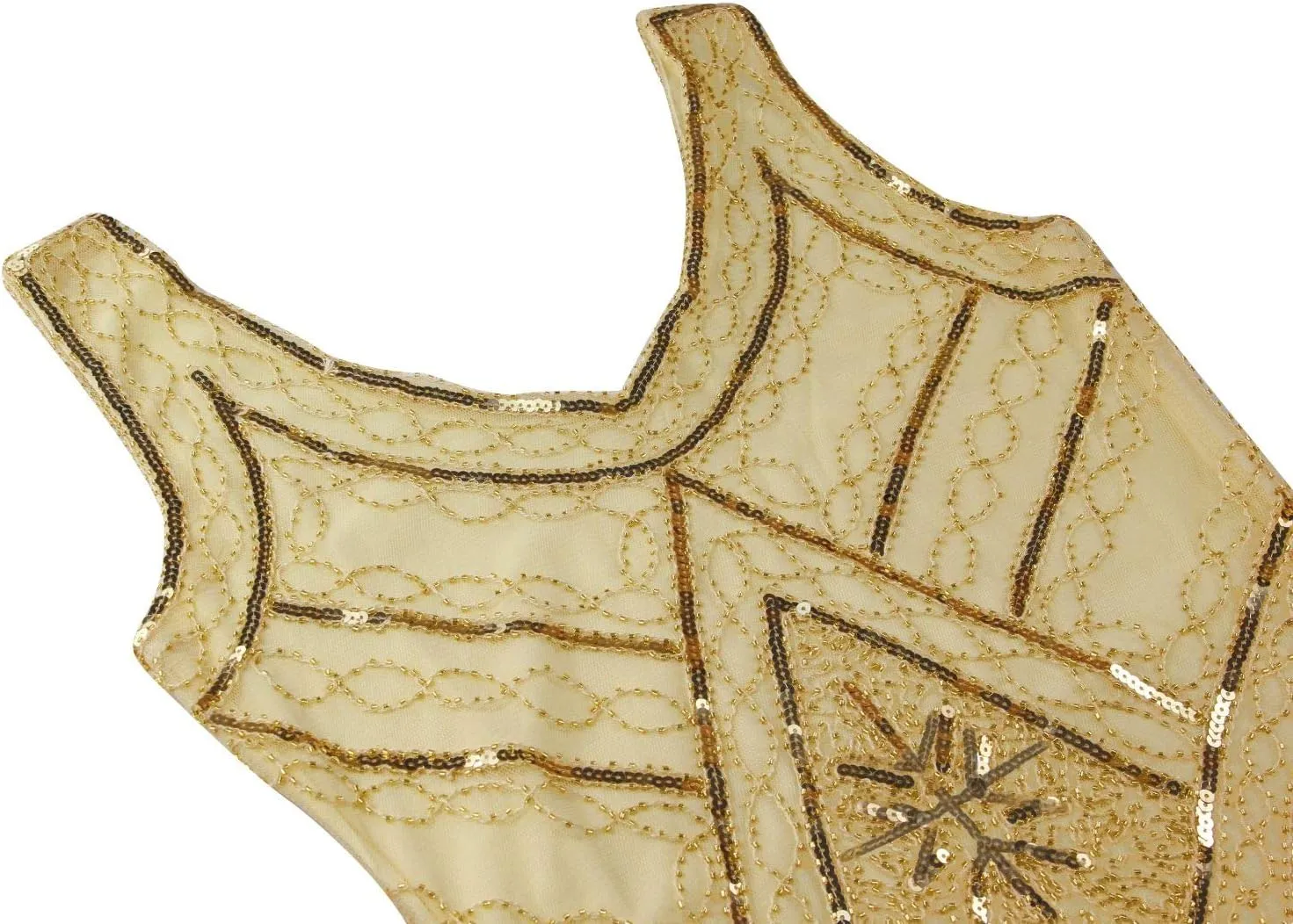 1920s Gatsby Sequin Fringed Paisley Flapper Dress with 20s Accessories Set