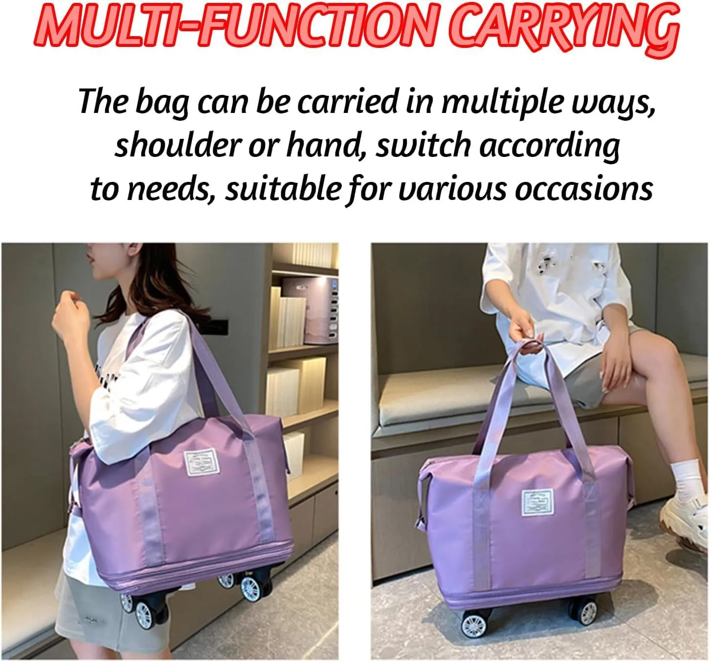 1pc Klarson Expandable Bag with Wheels,Klarson Travel Bag,Foldable Suitcase Collapsible Luggage (#06)