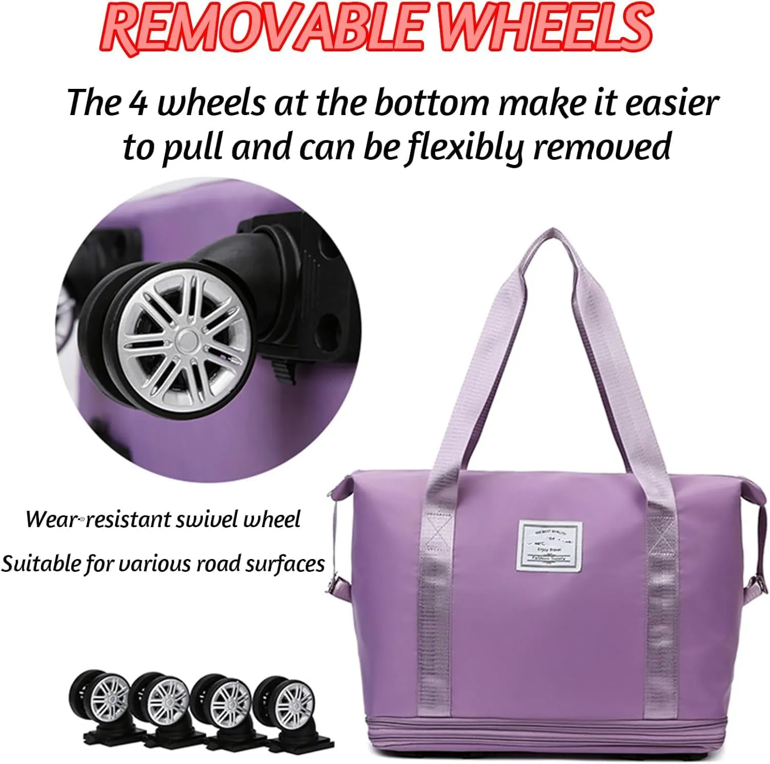 1pc Klarson Expandable Bag with Wheels,Klarson Travel Bag,Foldable Suitcase Collapsible Luggage (#06)