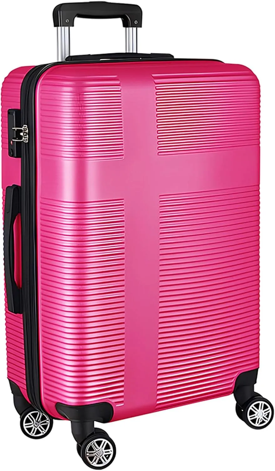 20 Inch Carry on Luggage 22x14x9 Airline Approved, Hard Shell Suitcase with Spinner Wheels, Lightweight Rolling Luggage for Travel,Rose Red