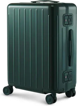 20 Inch Zipperless Luggage, Aluminium Frame Luggage, Carry on Luggage 22x14x9 Airline Approved, Hard Shell Suitcase with Spinner Wheels, Dual TSA Lock (British Green, Manhattan Pro)