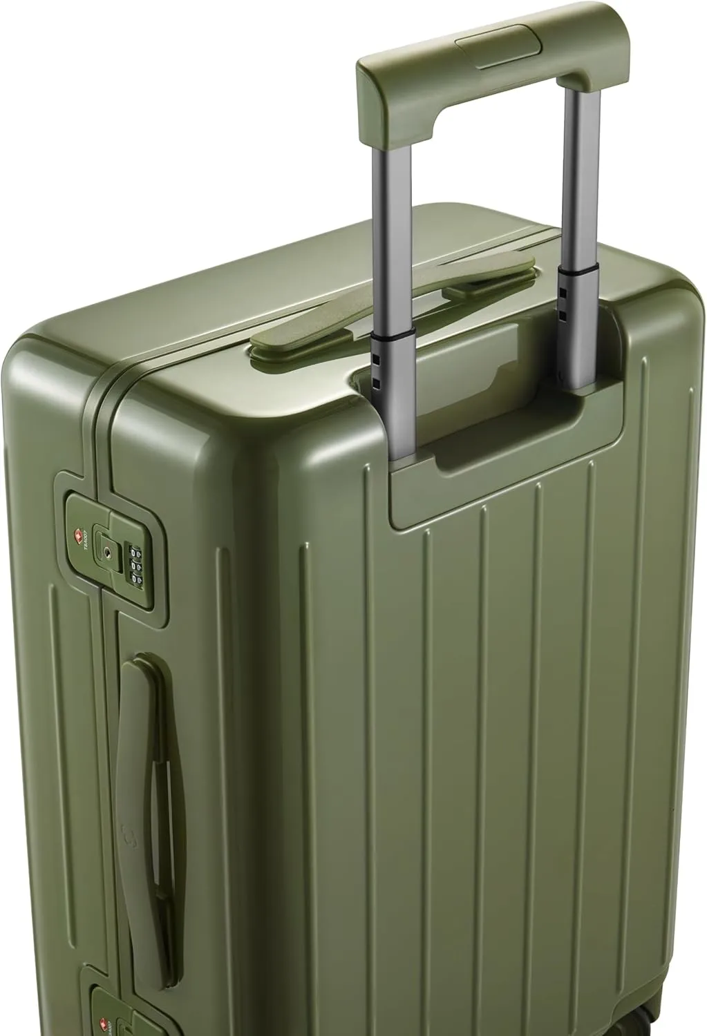 20 Inch Zipperless Luggage, Aluminium Frame Luggage, Carry on Luggage 22x14x9 Airline Approved, Hard Shell Suitcase with Spinner Wheels, Dual TSA Lock (White, Manhattan Pro)