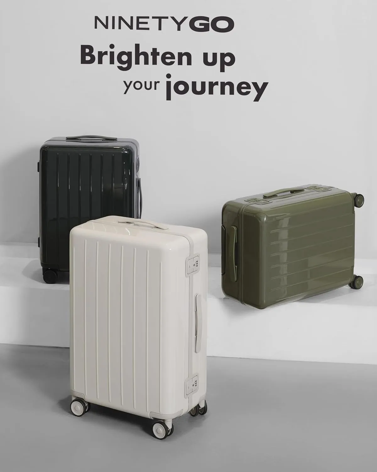 20 Inch Zipperless Luggage, Aluminium Frame Luggage, Carry on Luggage 22x14x9 Airline Approved, Hard Shell Suitcase with Spinner Wheels, Dual TSA Lock (White, Manhattan Pro)