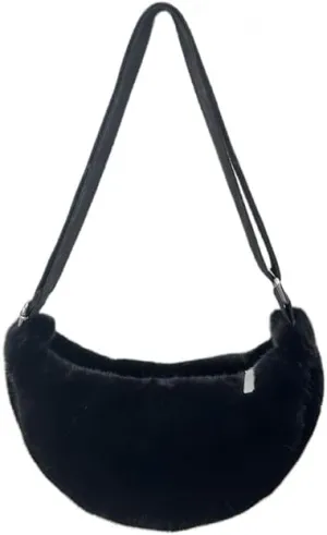 2024 Women's Plush Crossbody Dumpling Bag, Smart Casual Crossbody Shoulder Bag Y2K Purse Women's Crescent Bag