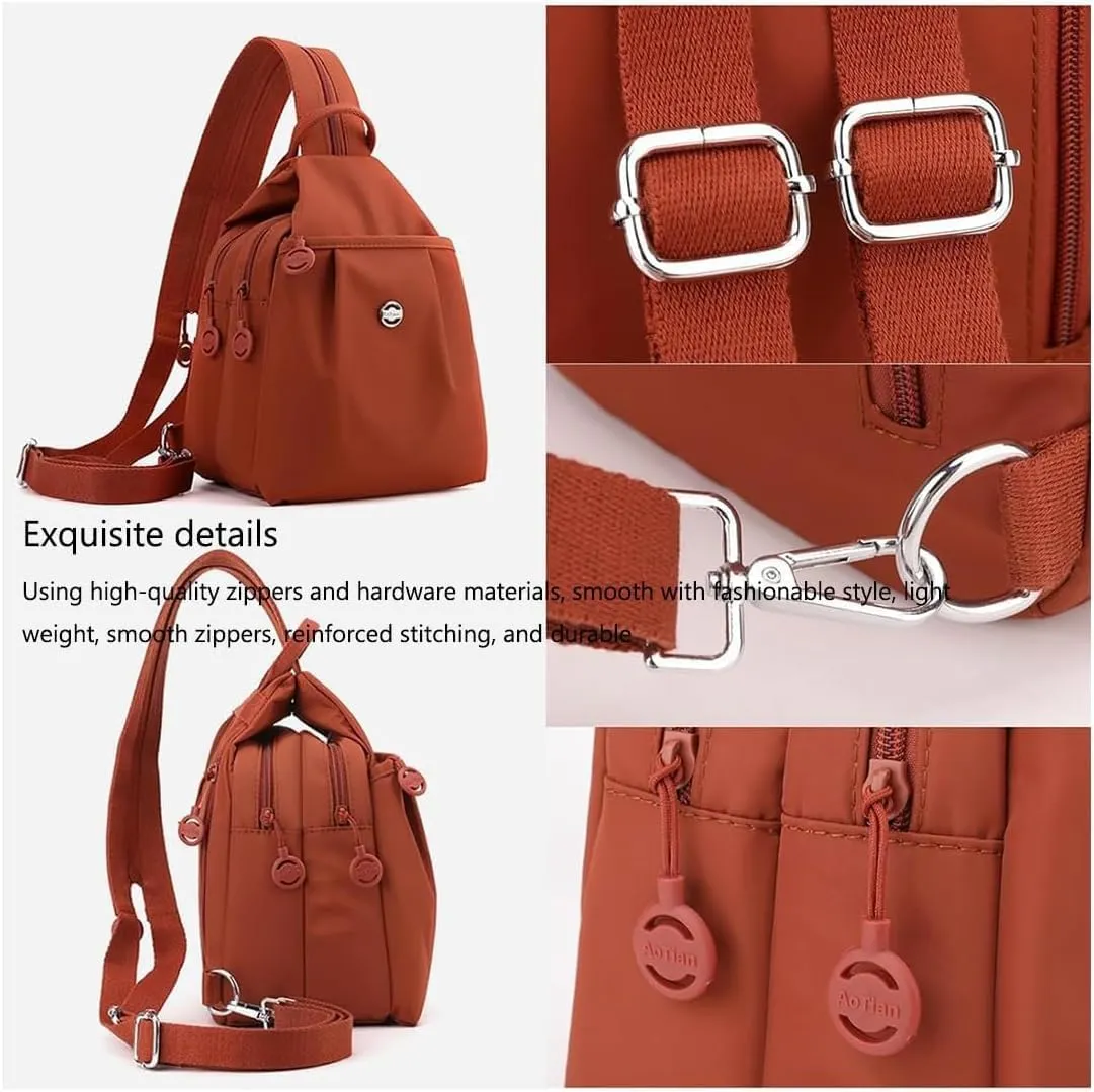 2025 Backpack Chest Bag Double Zipper Large Capacity, Vovtva Bag, Vovtv Street Lite Chic Versatile Travel Bags (1, Orange)