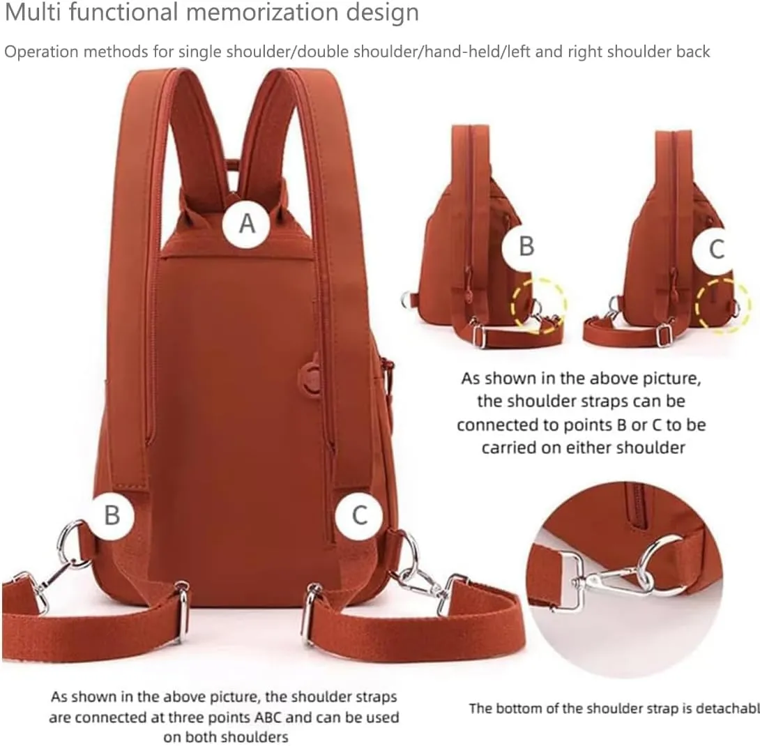 2025 Backpack Chest Bag Double Zipper Large Capacity, Vovtva Bag, Vovtv Street Lite Chic Versatile Travel Bags (1, Orange)