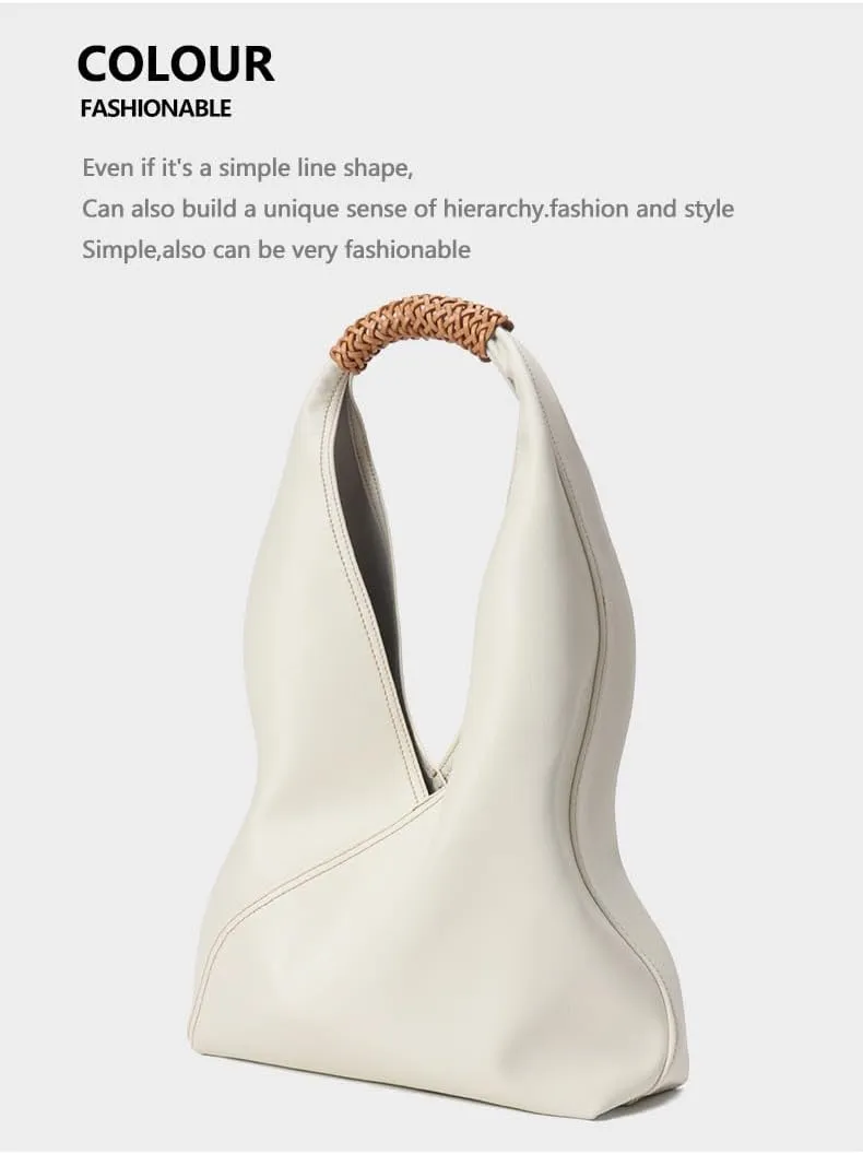 2025 Large Capacity Women's Luxury Light Luxury New Leather Women's Bag Underarm Bag Handbill Shoulder Tote Bag