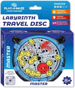 3115278 Ball Maze Puzzle Game, Travel Disc Master, 3D Patience Game with Gears for Advanced Players, Travel Game for Adults and Children from 8 Years