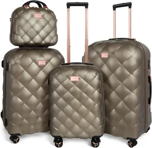 4 Piece Luggage Set,Lightweight Carry on Luggage,Carry on Suitcase,Polycarbonate Expandable Hard Case Luggage with Wheels,Travel Pro Carry-On Luggage,TSA LOCK,ELEPHANTSKIN
