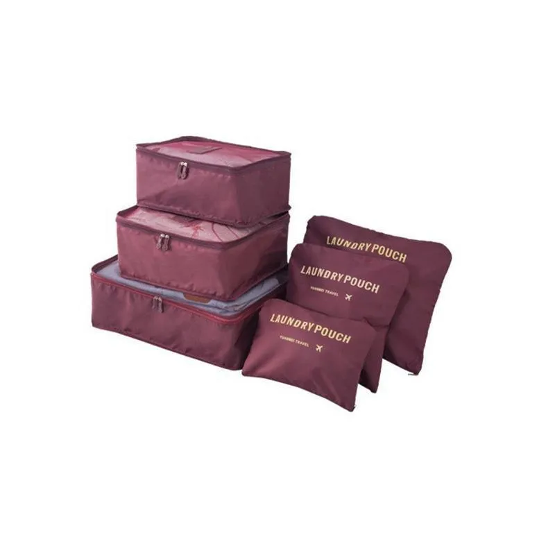 6PCS/Set Suitcase Storage Bags Luggage Organiser Clothes Packing Travel Cubes