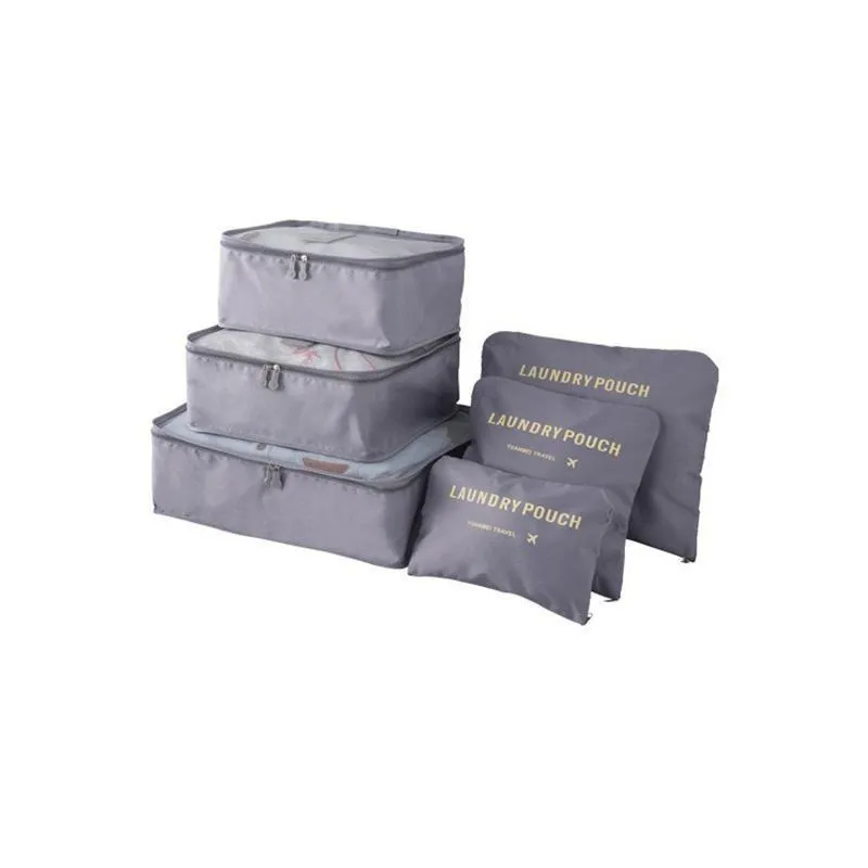 6PCS/Set Suitcase Storage Bags Luggage Organiser Clothes Packing Travel Cubes