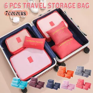 6PCS/Set Suitcase Storage Bags Luggage Organiser Clothes Packing Travel Cubes