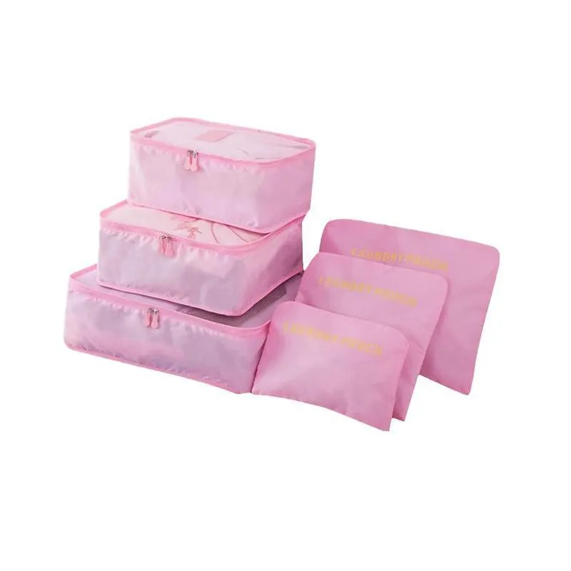 6PCS/Set Suitcase Storage Bags Luggage Organiser Clothes Packing Travel Cubes