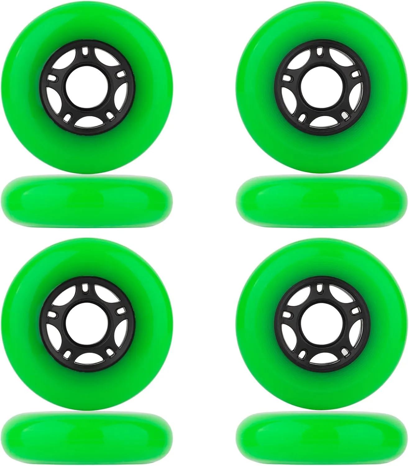 8-Pack Inline Skate Wheels Outdoor Indoor Roller Blade Wheels 85a Roller Hockey Wheels 64mm 70mm 72mm 76mm 80mm Inline Wheels Replacement for RipStik, Luggage, Scooter, etc