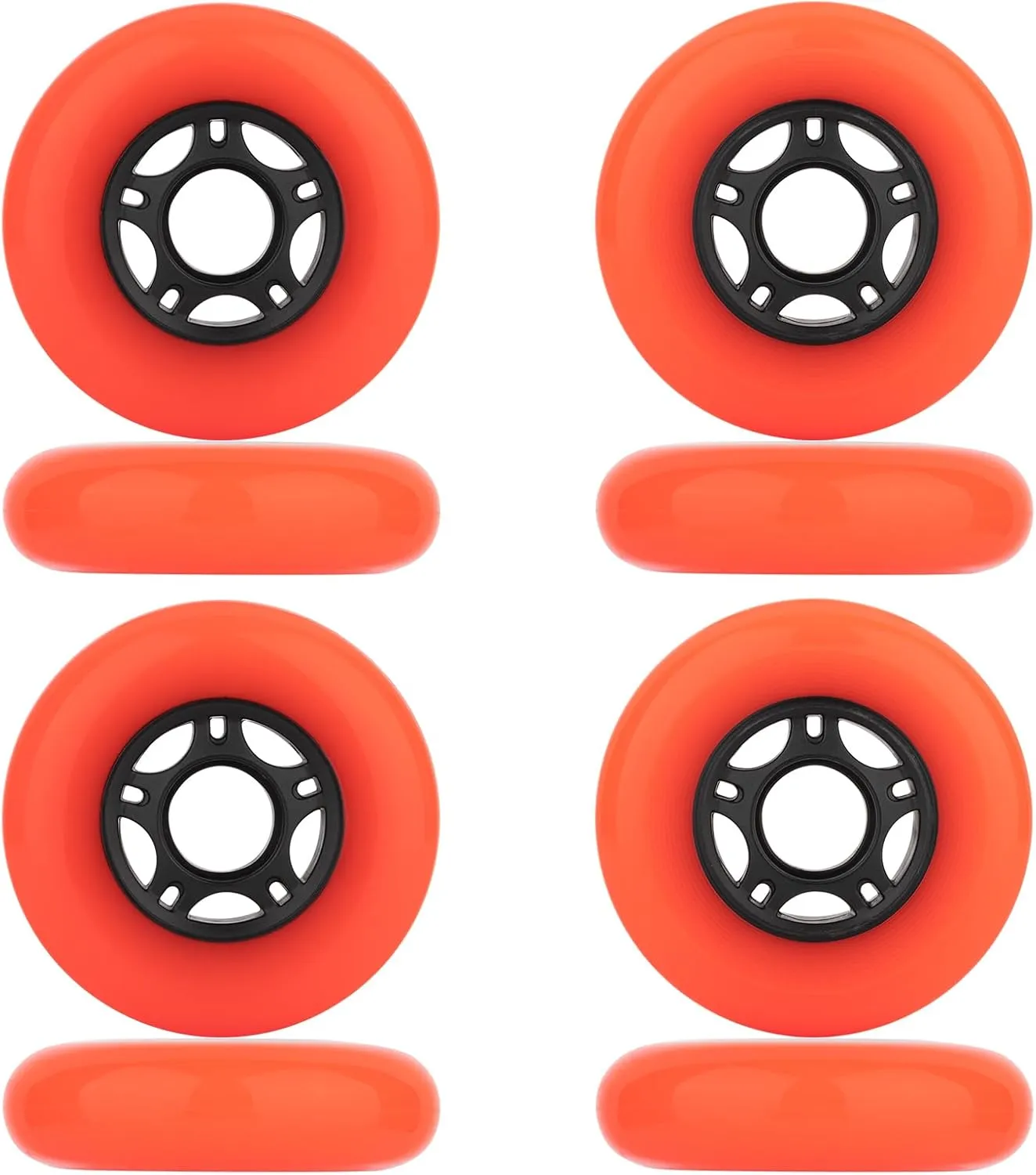 8-Pack Inline Skate Wheels Outdoor Indoor Roller Blade Wheels 85a Roller Hockey Wheels 64mm 70mm 72mm 76mm 80mm Inline Wheels Replacement for RipStik, Luggage, Scooter, etc