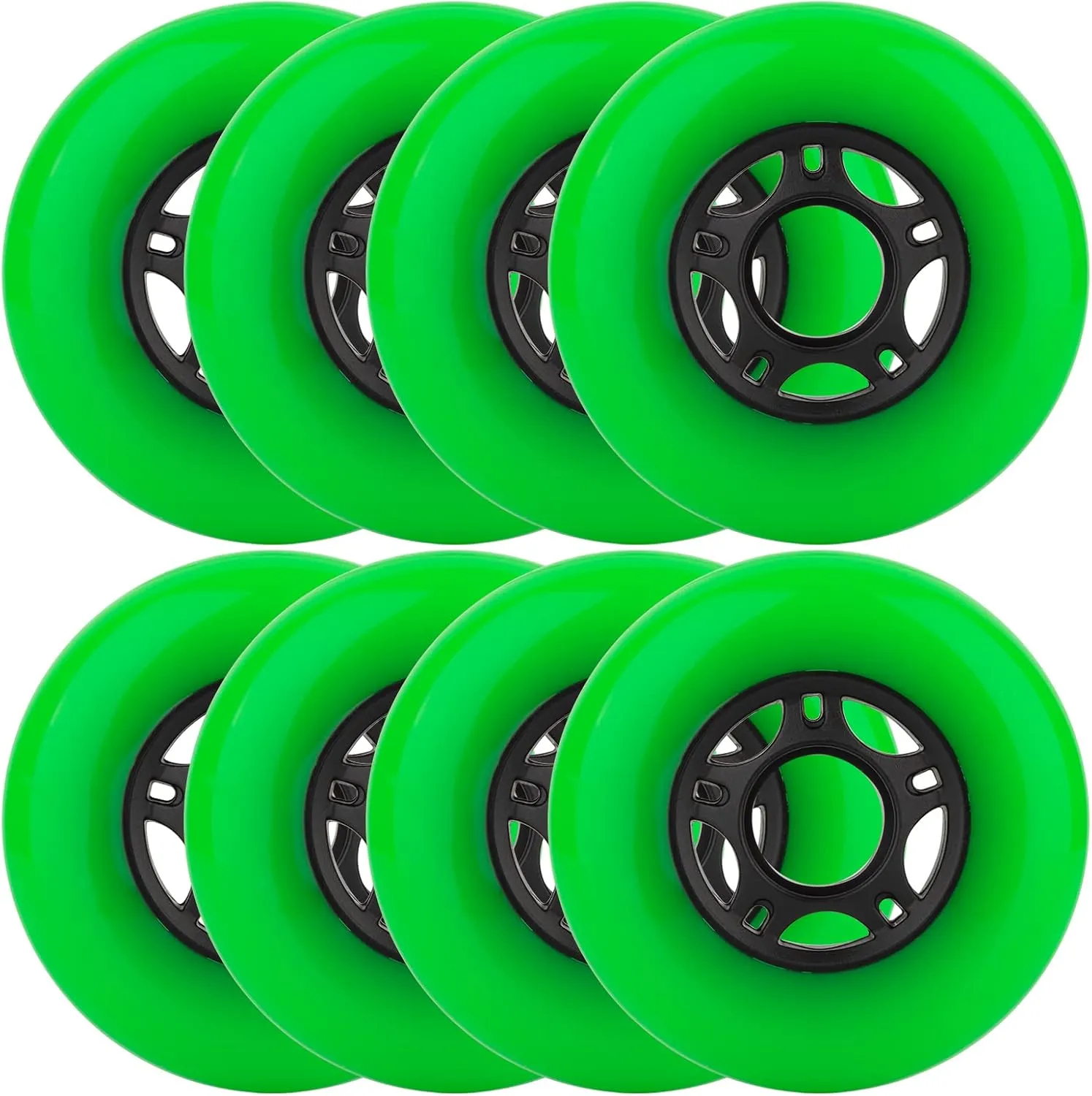 8-Pack Inline Skate Wheels Outdoor Indoor Roller Blade Wheels 85a Roller Hockey Wheels 64mm 70mm 72mm 76mm 80mm Inline Wheels Replacement for RipStik, Luggage, Scooter, etc