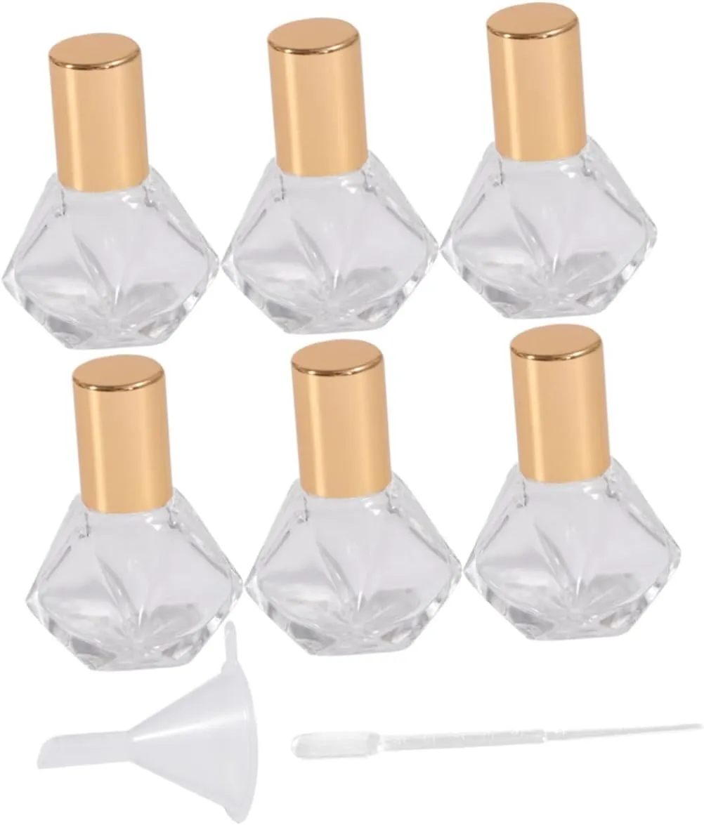 8Pcs Glass Essential Oil Bottles with Lid Rolling Ball Perfume Subpackaging Bottles for Easy Application of Oils Liquids Travel Friendly for Handbags
