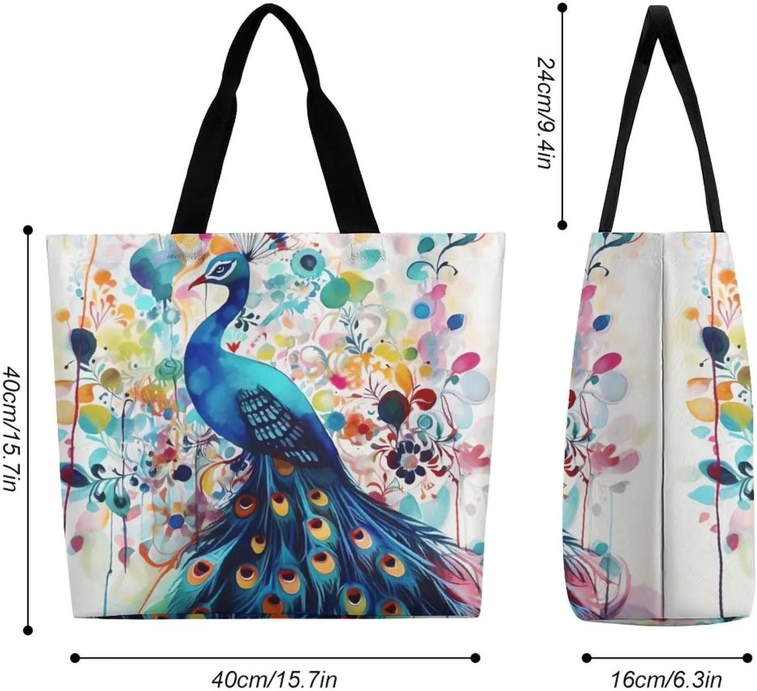A Full Pizza Tote Bags, Reusable Grocery Bags, Large Shopping Bag, Shoulder Bag for Women