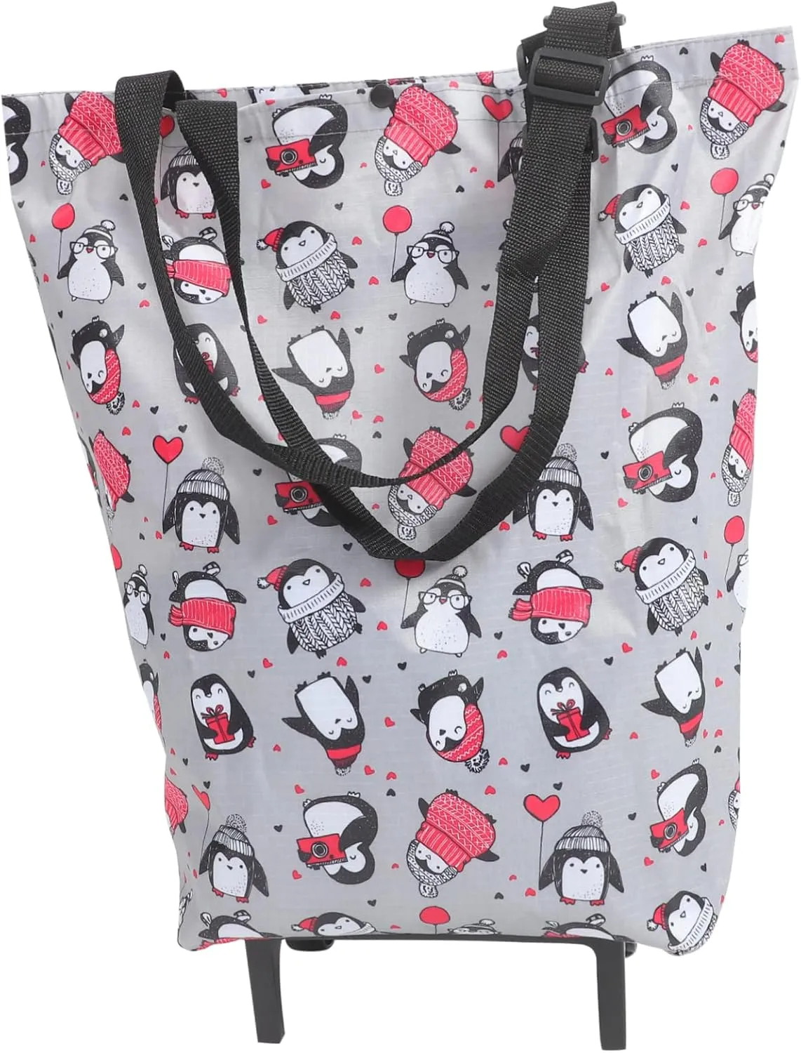ABOOFAN 3pcs Shopping Trolley Tote Bag Foldable Tote on Wheels Rolling Cart for Groceries
