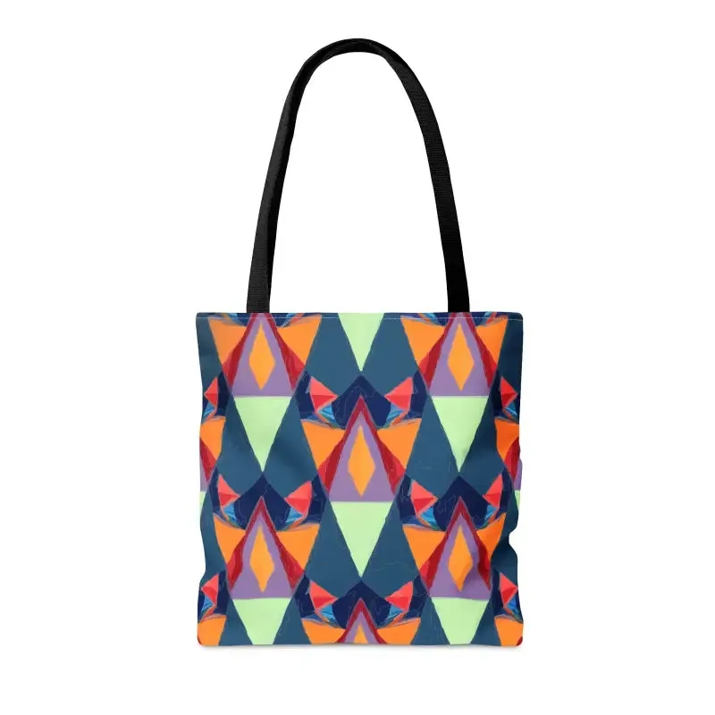 Abstract Colorful Triangles Print Tote Bag