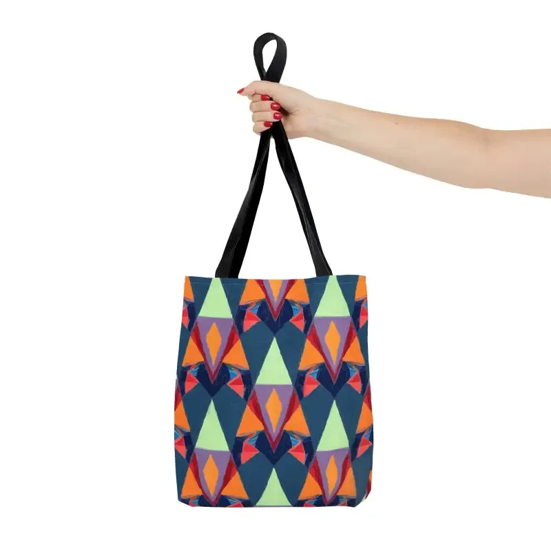 Abstract Colorful Triangles Print Tote Bag