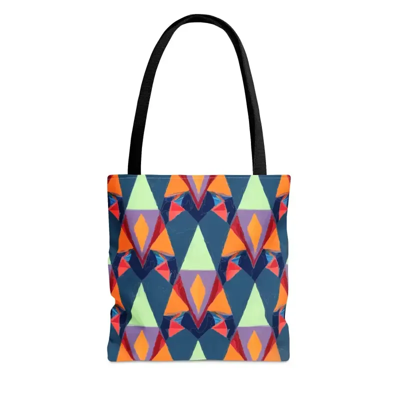 Abstract Colorful Triangles Print Tote Bag