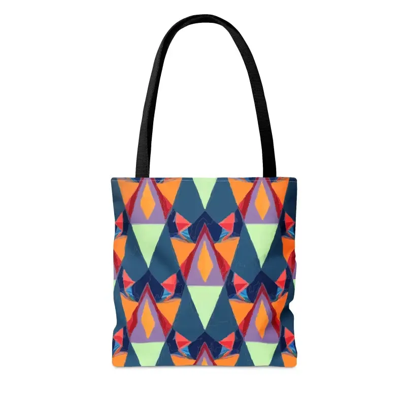 Abstract Colorful Triangles Print Tote Bag
