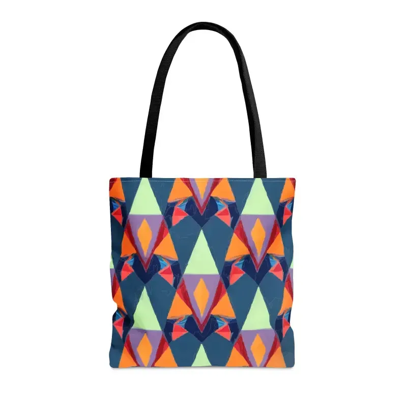 Abstract Colorful Triangles Print Tote Bag