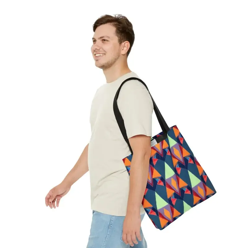 Abstract Colorful Triangles Print Tote Bag