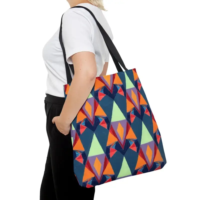 Abstract Colorful Triangles Print Tote Bag