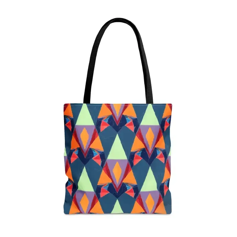 Abstract Colorful Triangles Print Tote Bag