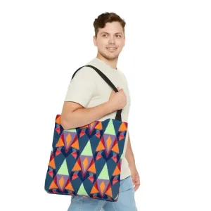 Abstract Colorful Triangles Print Tote Bag
