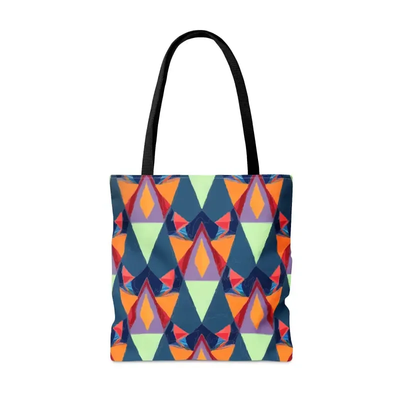 Abstract Colorful Triangles Print Tote Bag