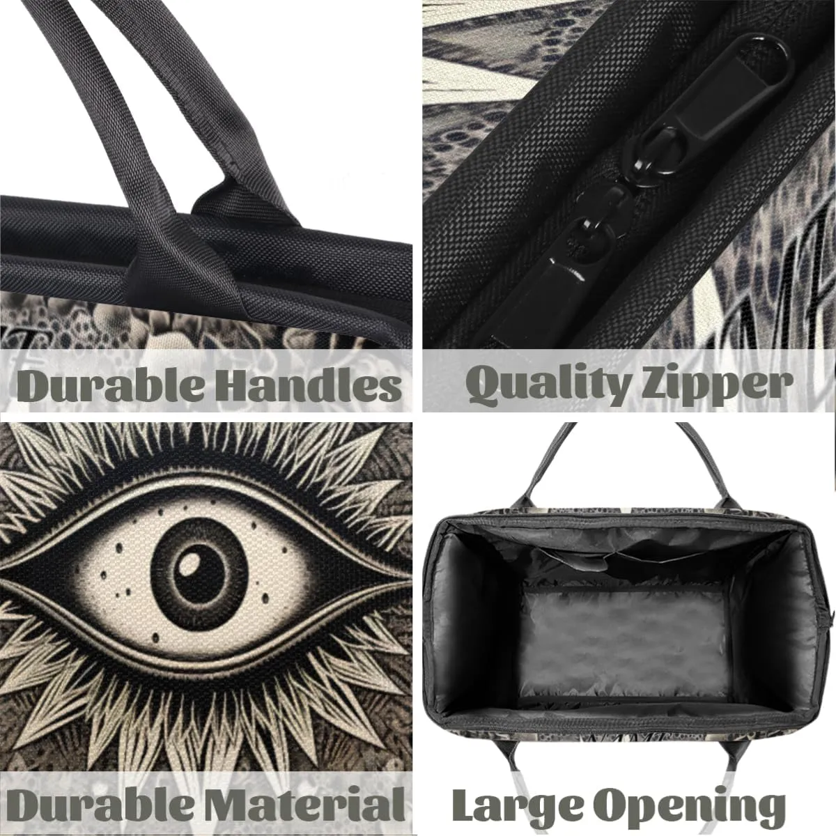 Abstract Devil's Eye Goth Travel Sports Bag for Women Essentials Customized Name Carry On Duffel Gym Bag Personalized Accessories Large Tote Weekender Bag Ladies Beach Waterproof Bag