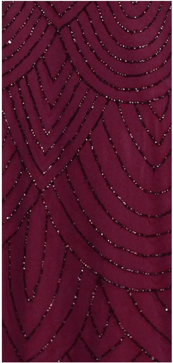 Adrianna Papell Women's Halter Art Deco Beaded Blouson Dress