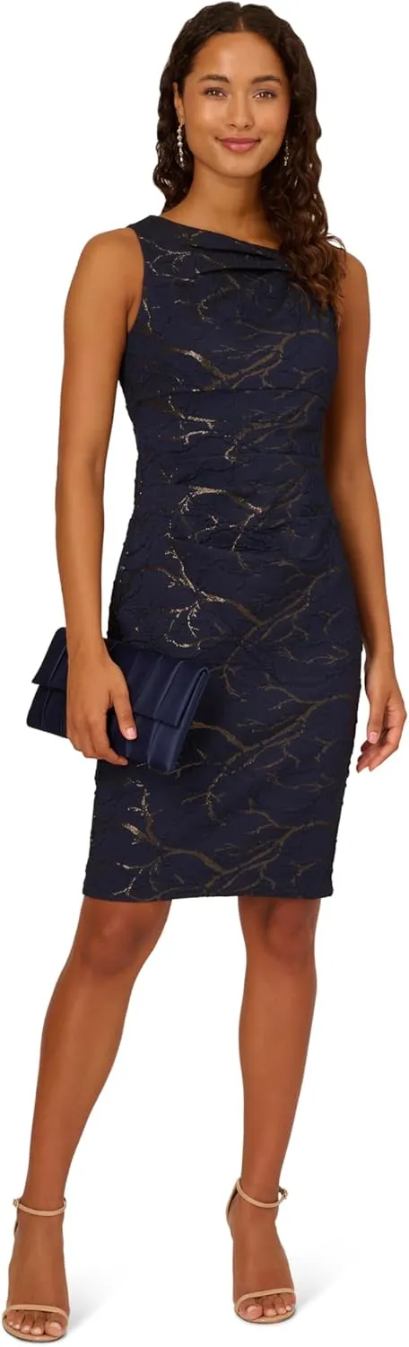Adrianna Papell Women's Strech Jacquard Dress