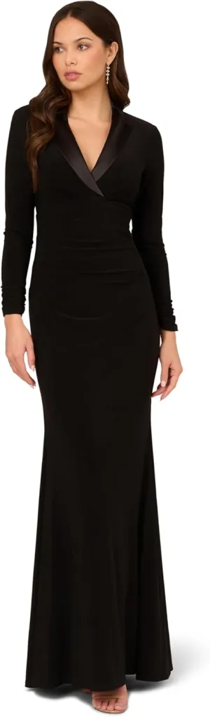 Adrianna Papell Women's Tuxedo Long Dress